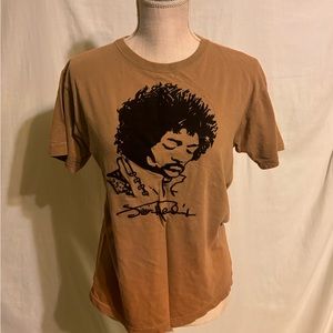 JIMI HENDRIX 2005 Authentic Felt Brown T-Shirt Size M